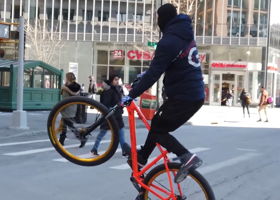 bicycle for wheelies.